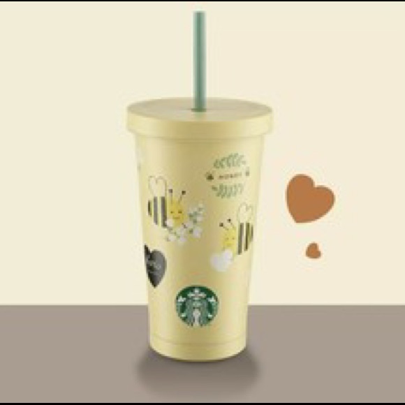 ❌SOLD❌Starbuck Honey Bee Yellow Cold Cup 16oz - Picture 1 of 2